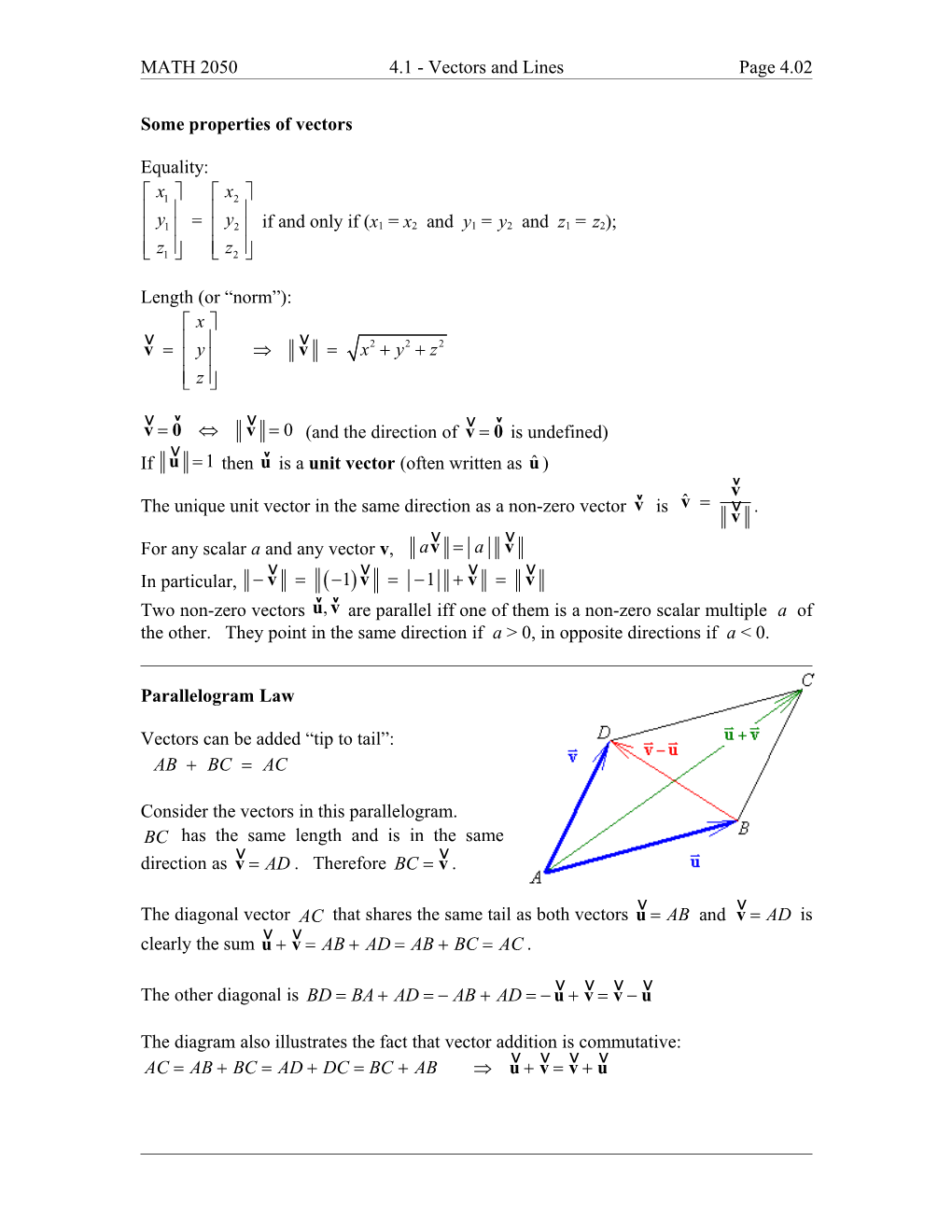 MATH 2050 Chapter 4 Lecture Notes