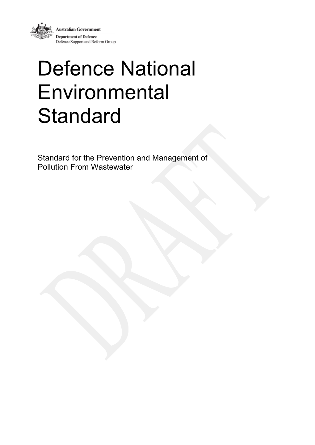 Attachment 2: Draft Defence National Environmental Standard Template