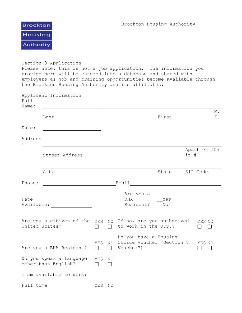 Section 3 Application