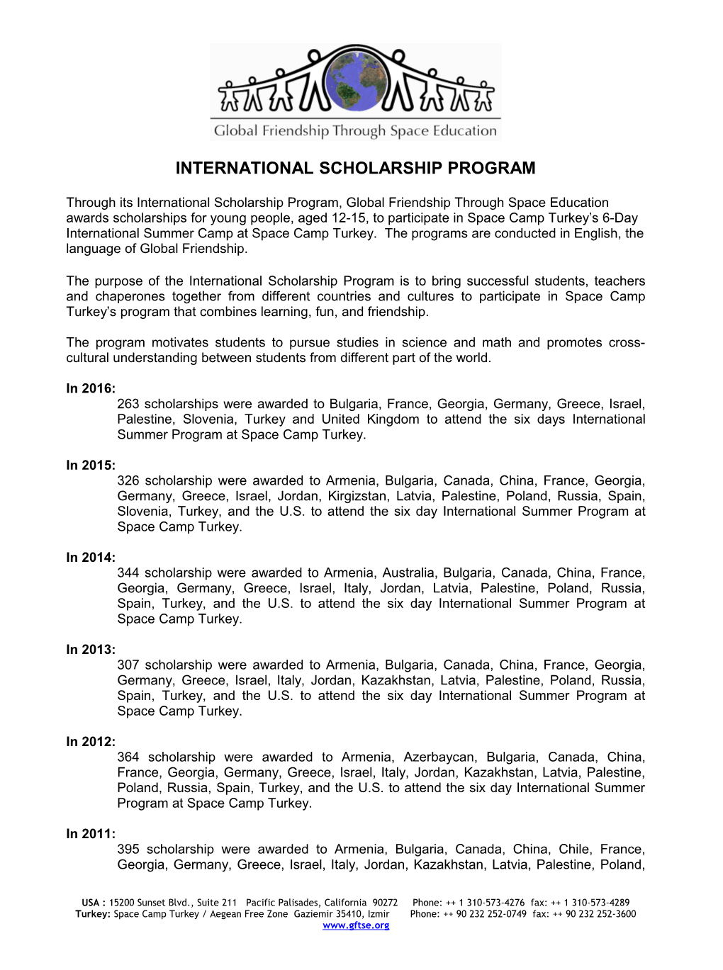 International Scholarship Program