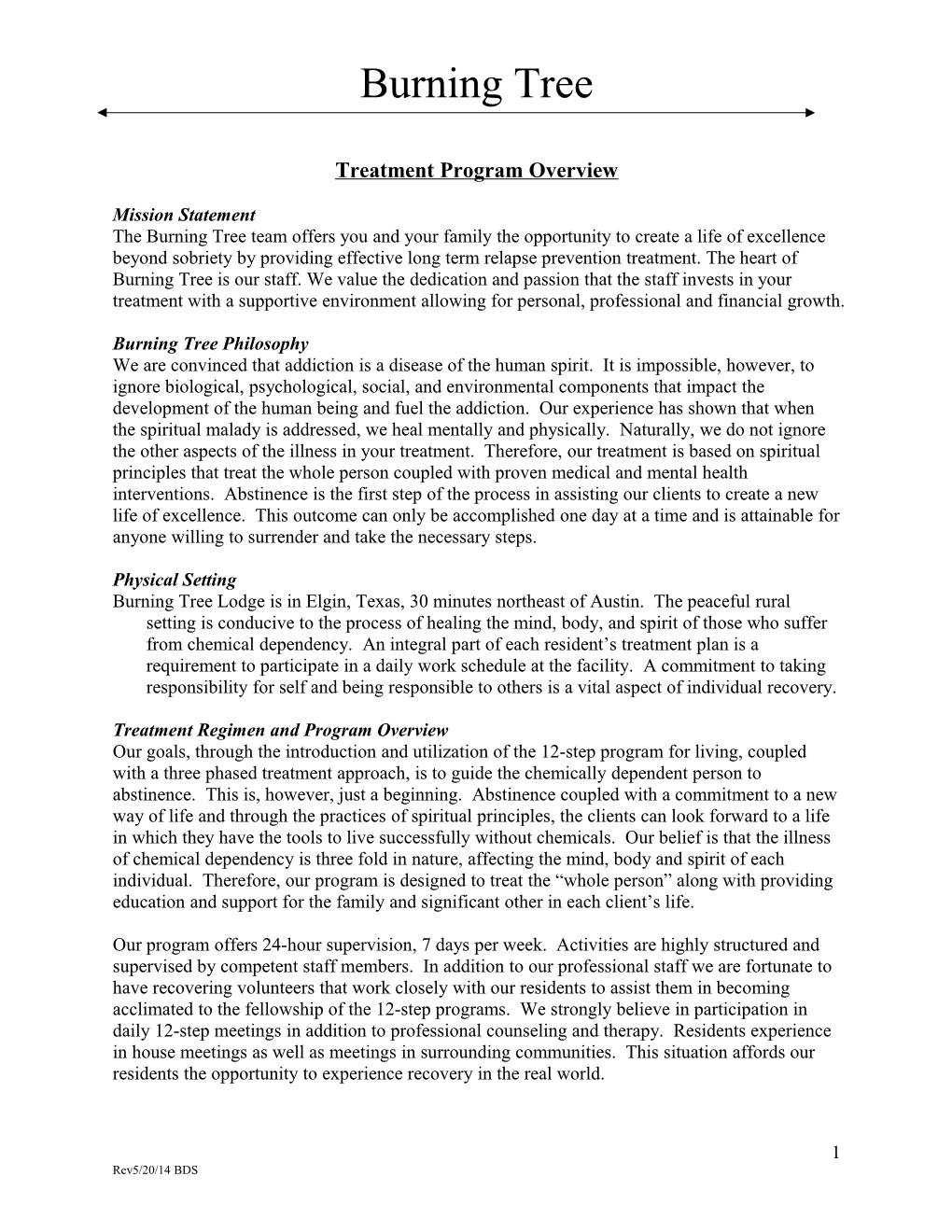 Treatment Program Overview