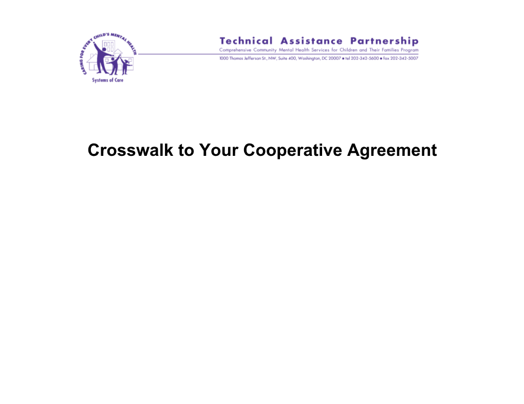 Crosswalk to Your Cooperative Agreement
