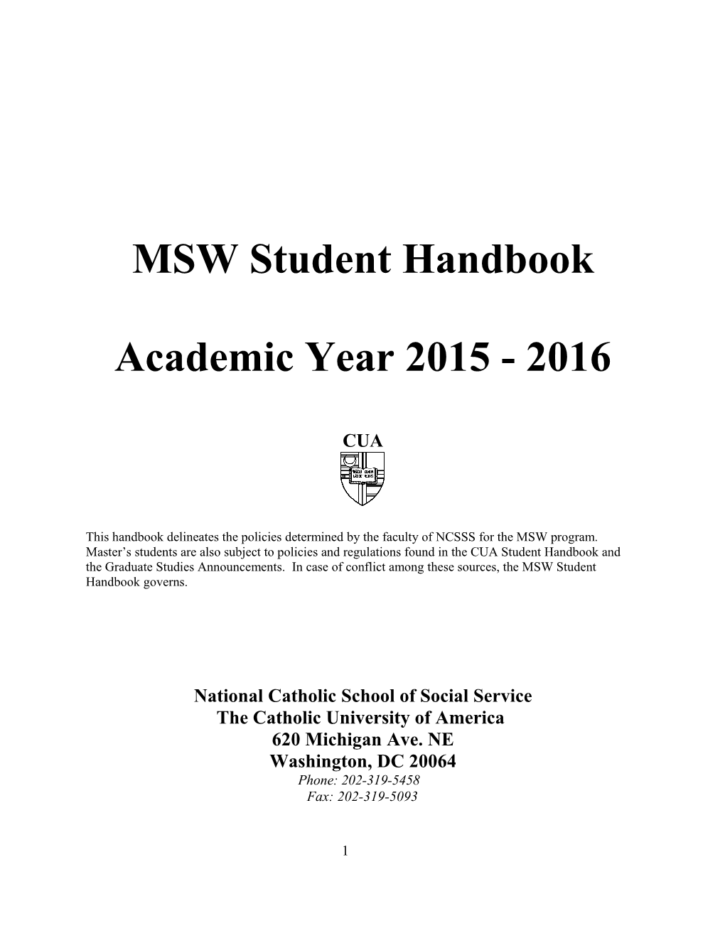 MSW Student Handbook