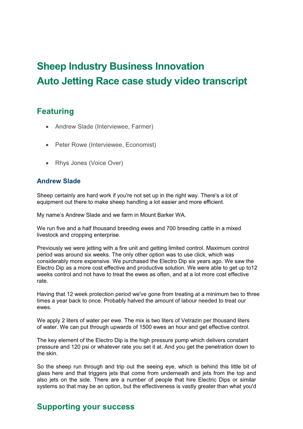 Auto Jetting Race Case Study Video Transcript