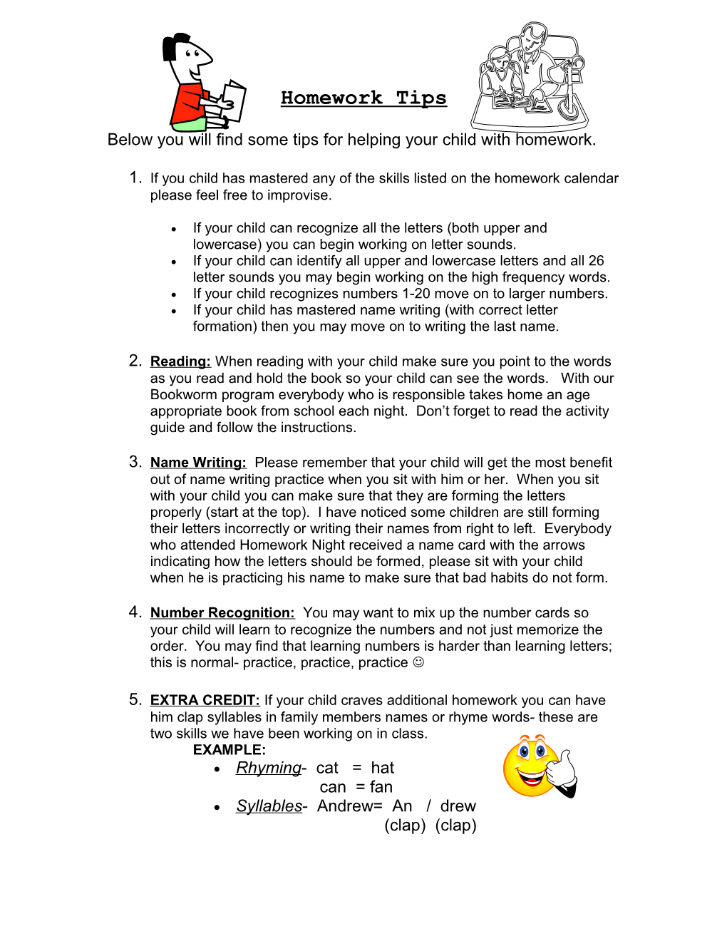 Below You Will Find Some Tips for Helping Your Child with Homework