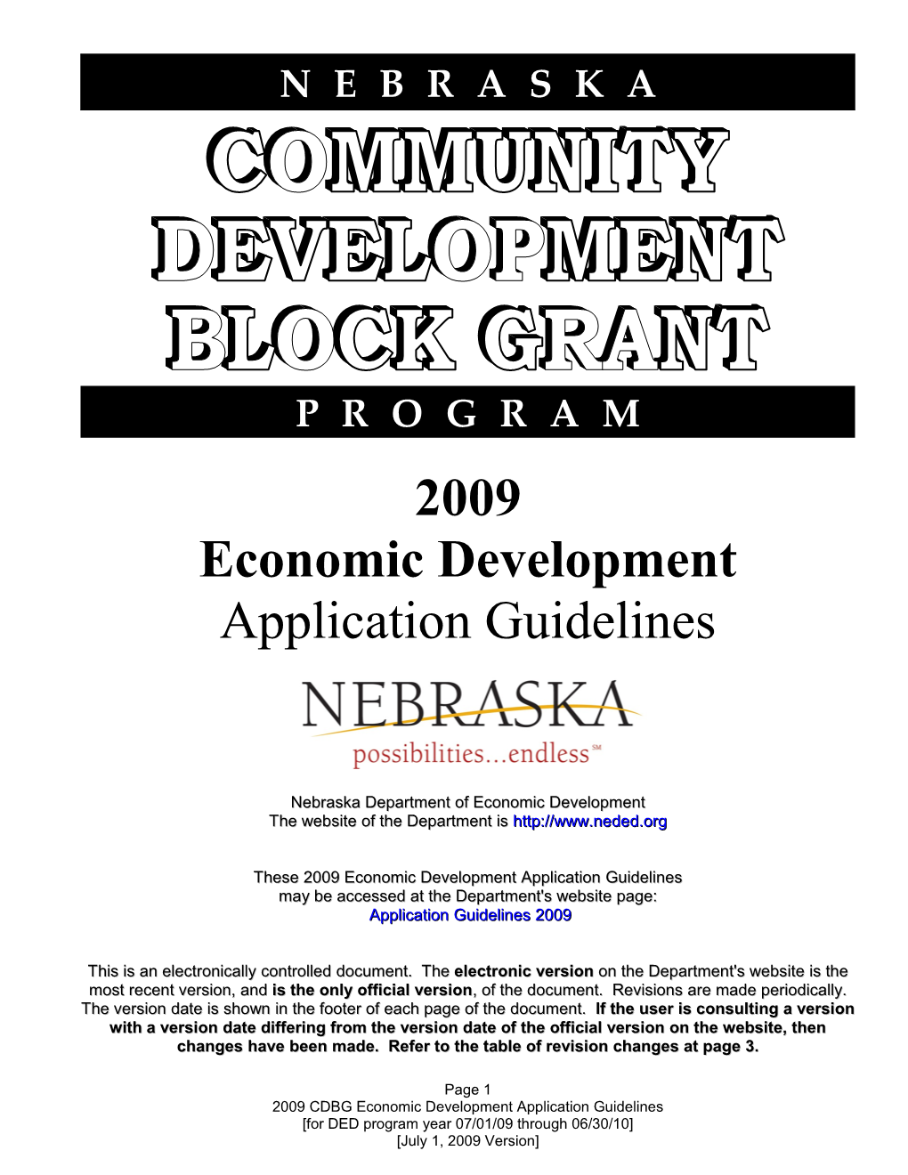 2009 Economic Development Application