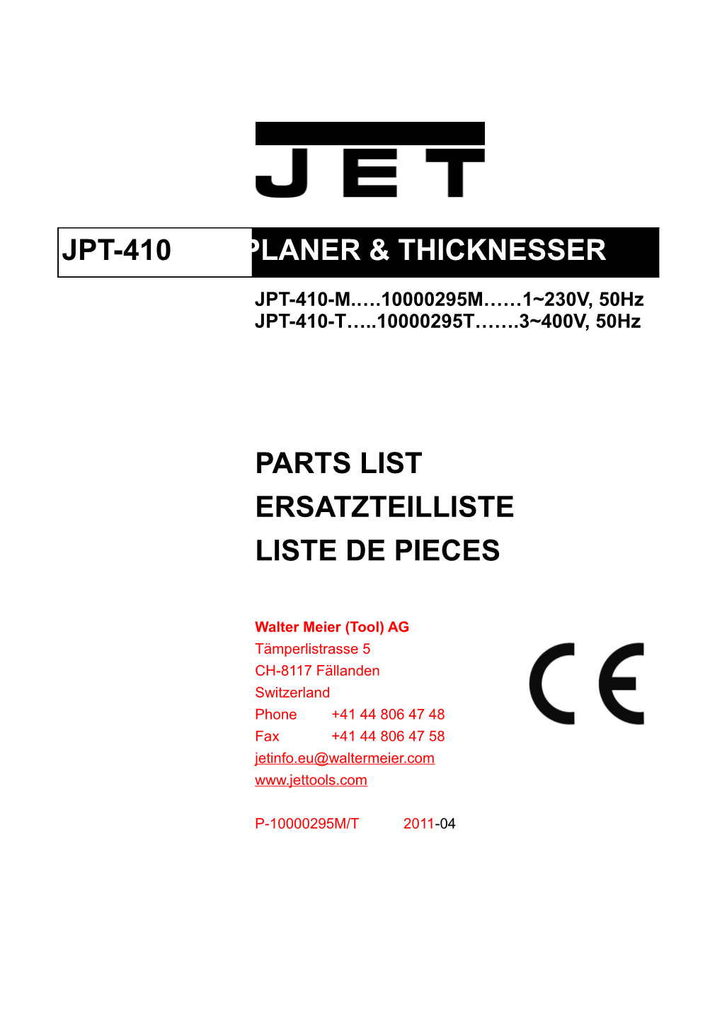 JPT-410 Cutter Block Guard and Outfeed Assembly