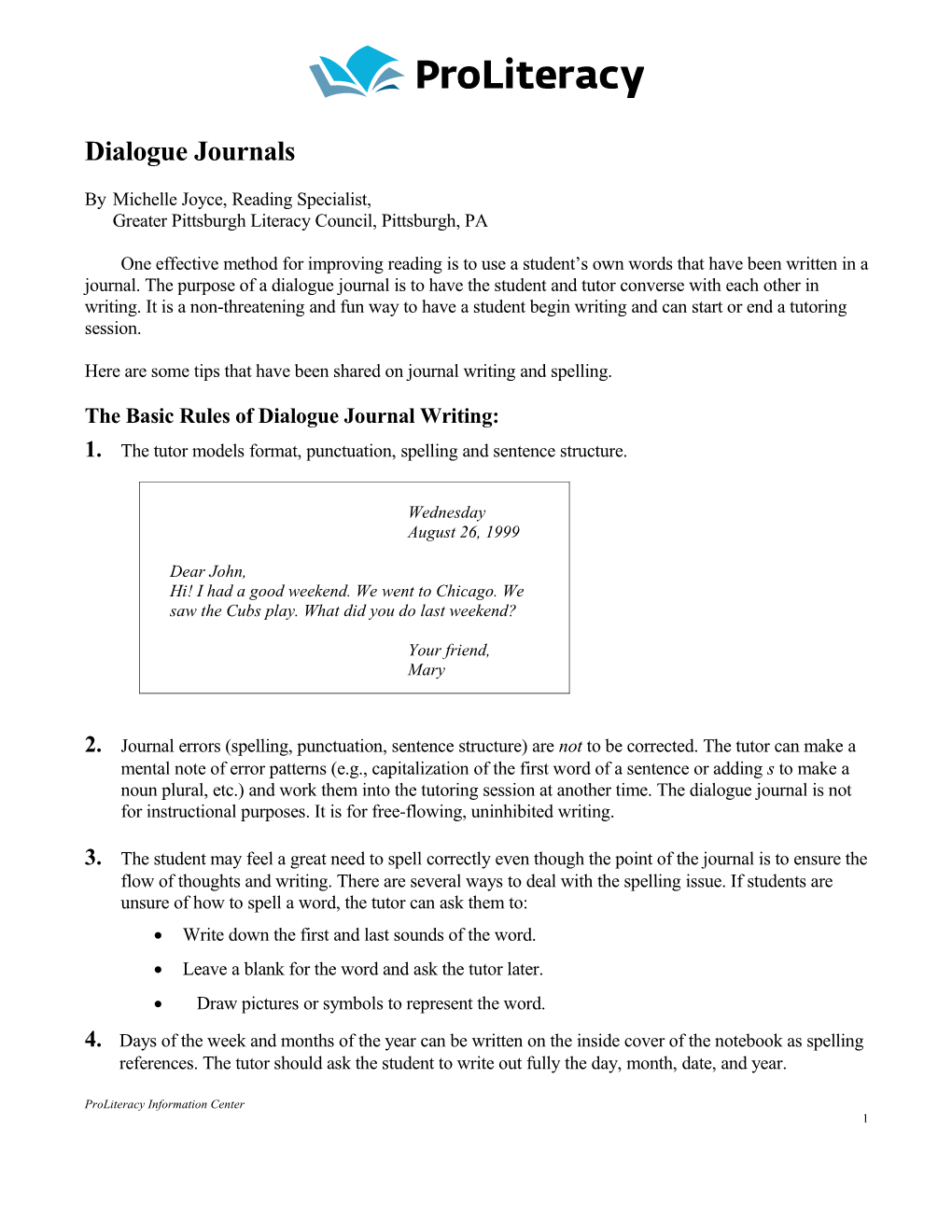 Dialogue Journals