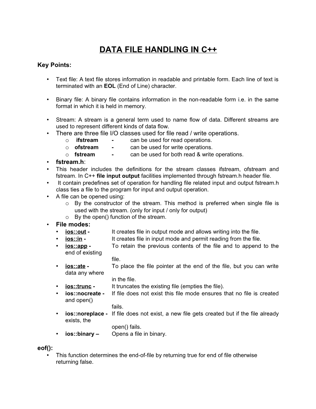 Data File Handling in C
