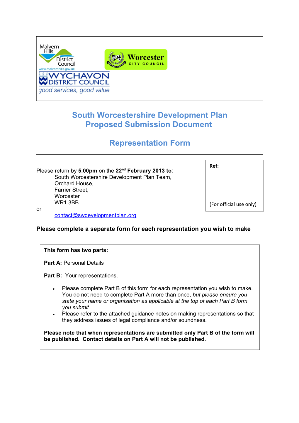 South Worcestershire Development Plan