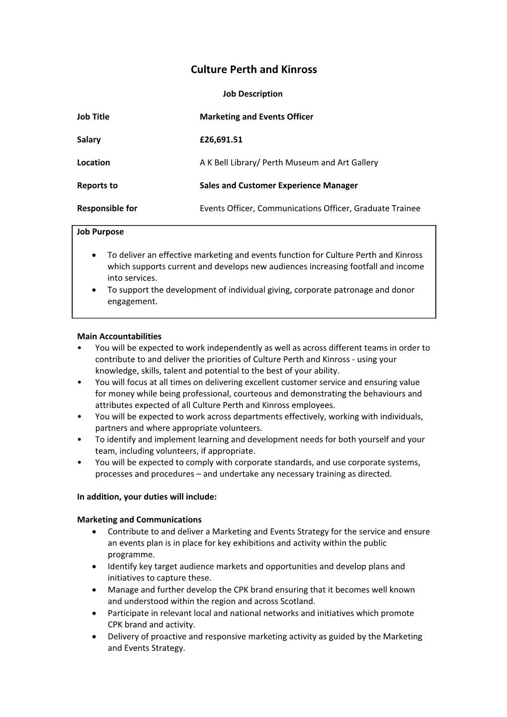 TAS6 Marketing Officer Job Profile