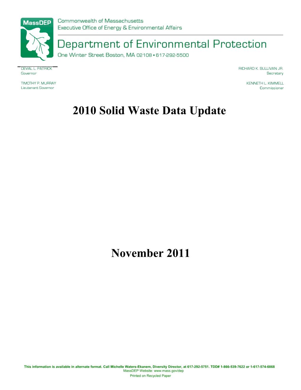 2010 Solid Waste Data Update