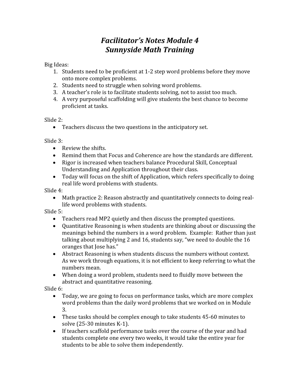 Facilitator S Notes Module 4