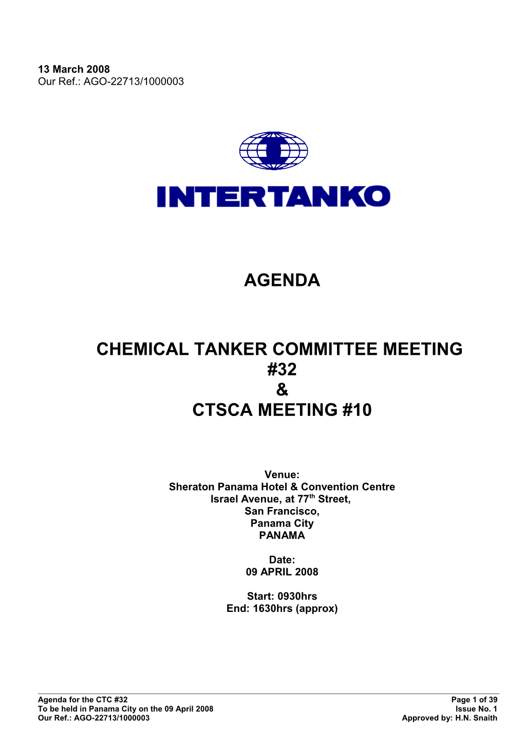 Chemical Tanker Committee Meeting
