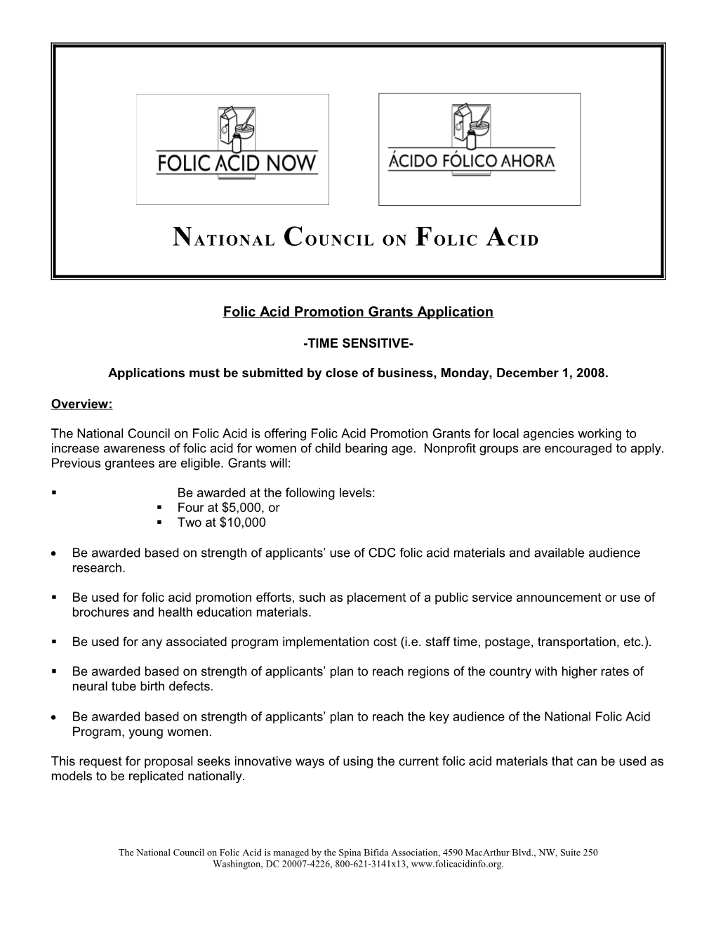 National Council on Folic Acid