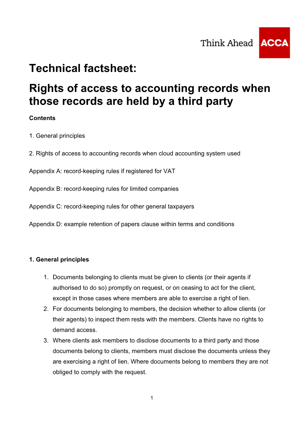 Rights of Access to Accounting Records When Those Records Are Held by a Third Party