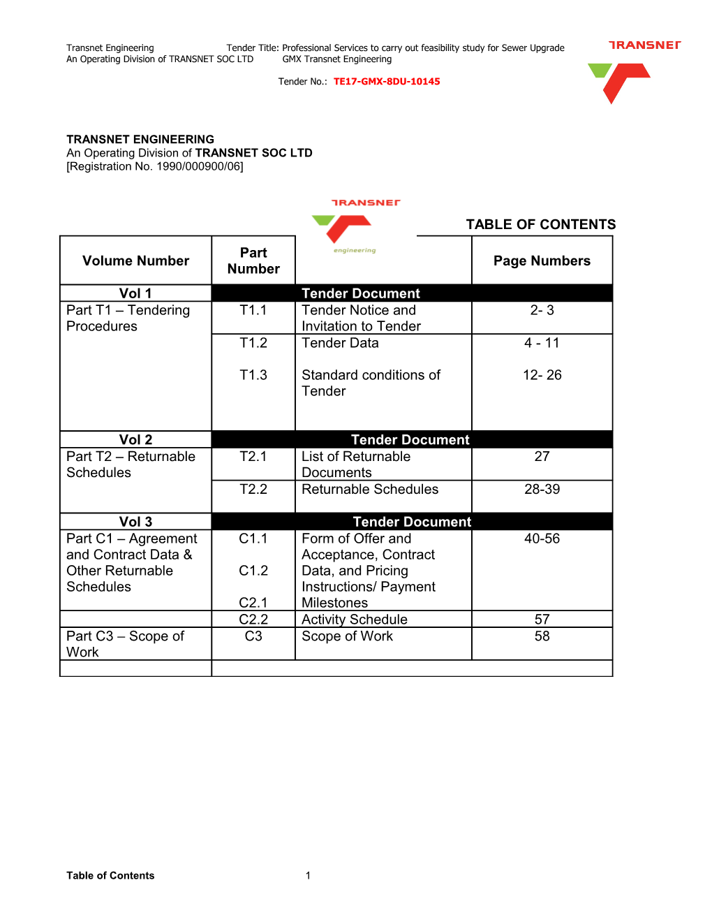 An Operating Division of TRANSNET SOC LTD GMX Transnet Engineering