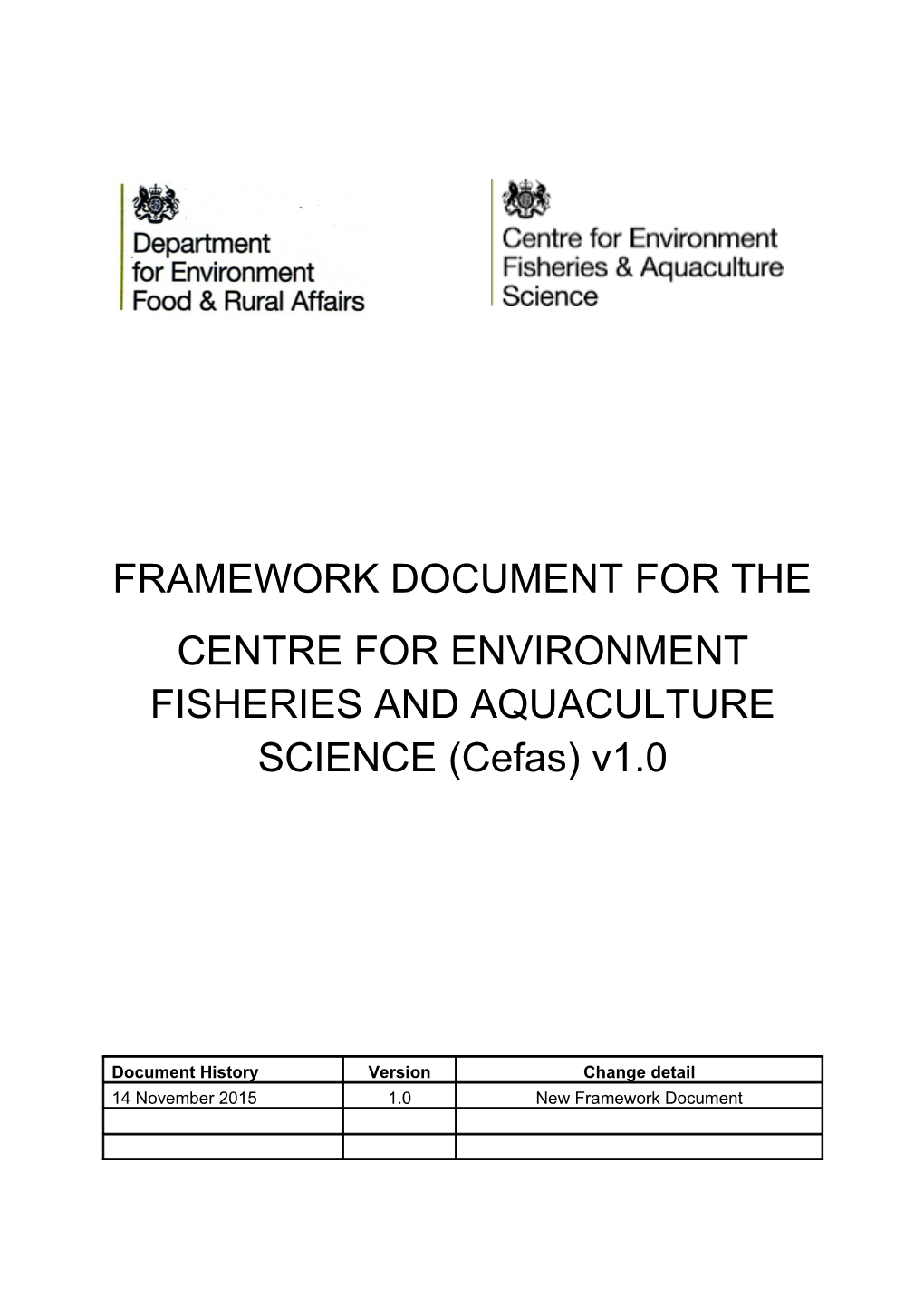 Framework Document for The