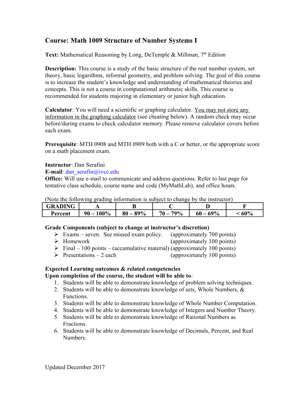 Course: Math 1008 GENERAL ELEMENTARY STATISTICS