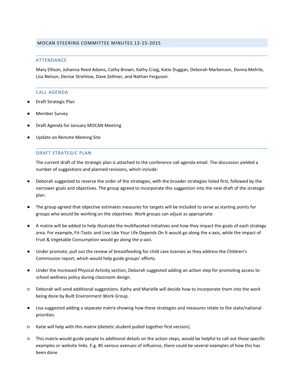 MOCAN Steering Committee Minutes 12-15-2015