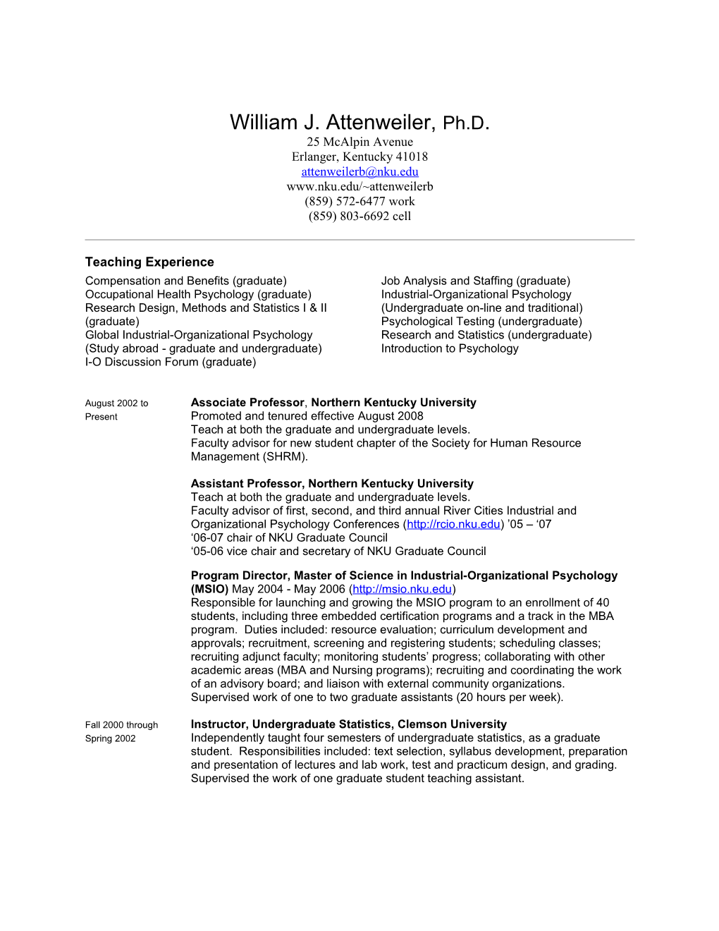 William J. Attenweiler, Ph.D