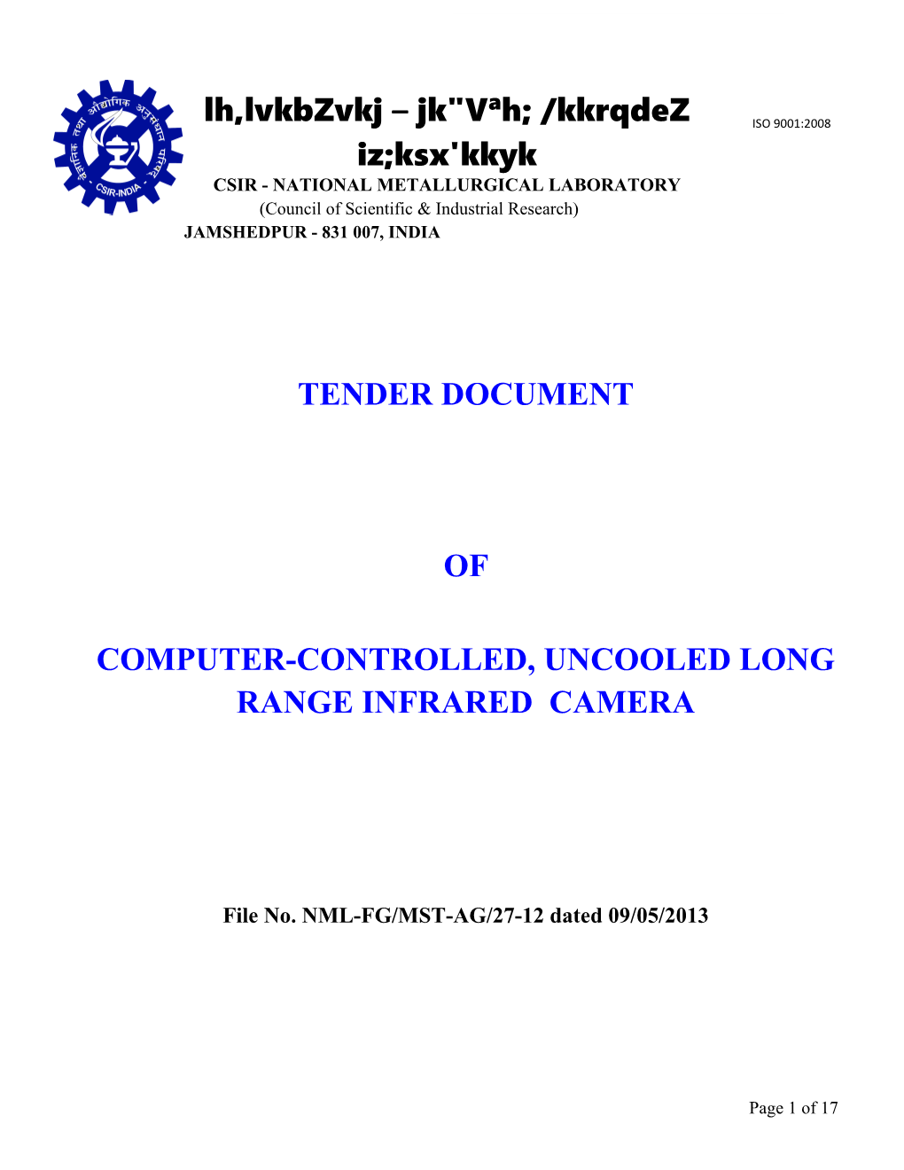 Computer-Controlled, Uncooled Long Range Infrared Camera