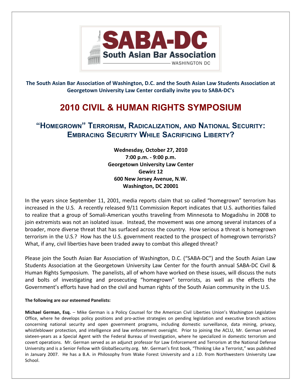 2010 Civil & Human Rights Symposium