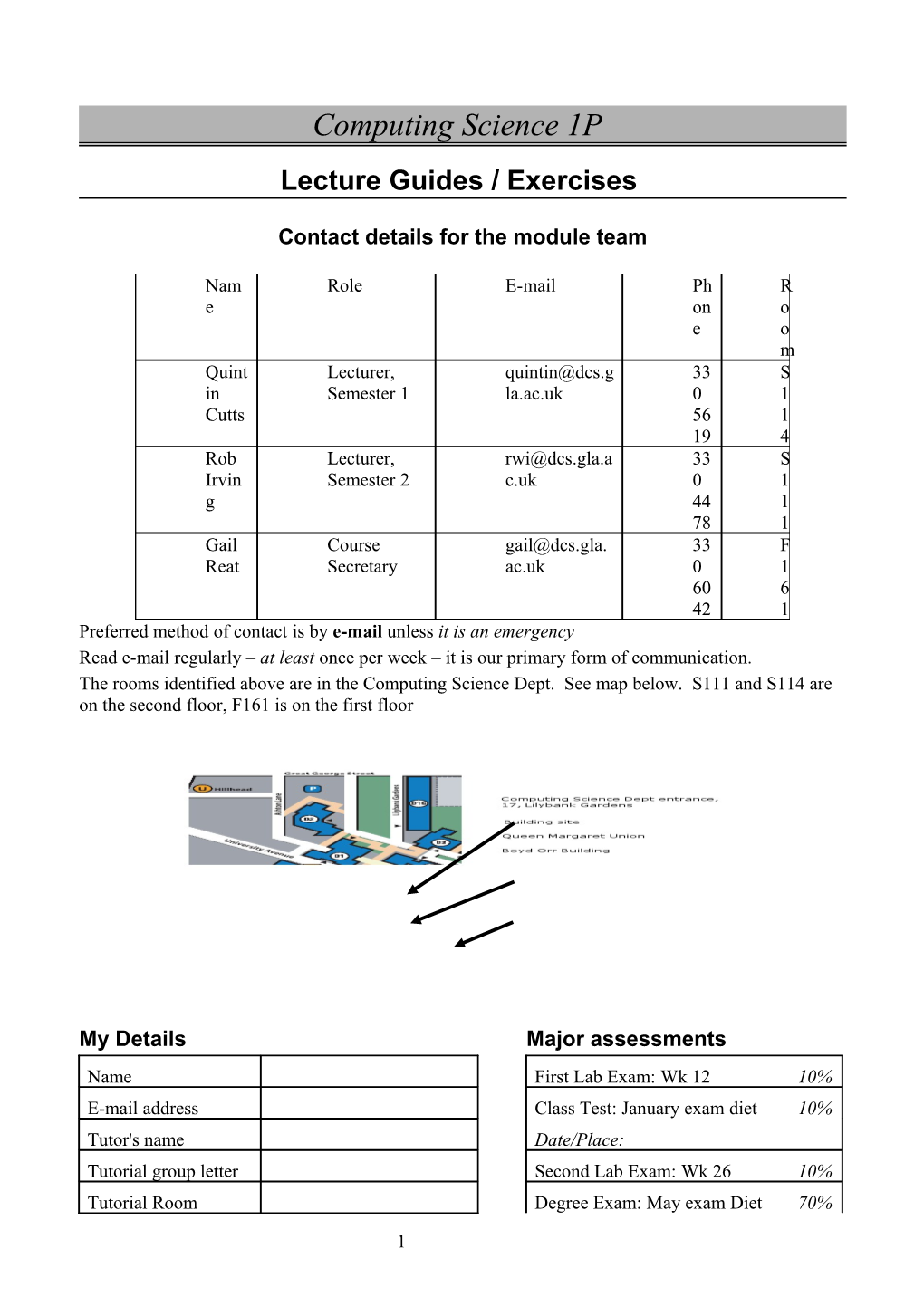 CS-1P Lecture Guide 1 Introduction to Programming