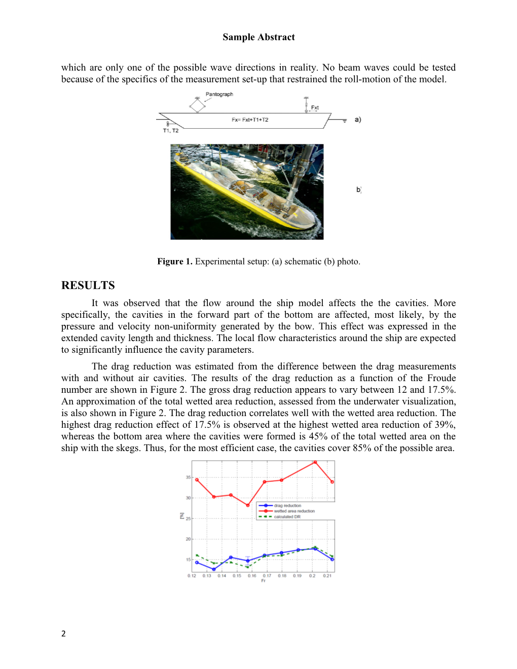 Experimental Study on Drag Reduction by Air Cavities on a Ship Model