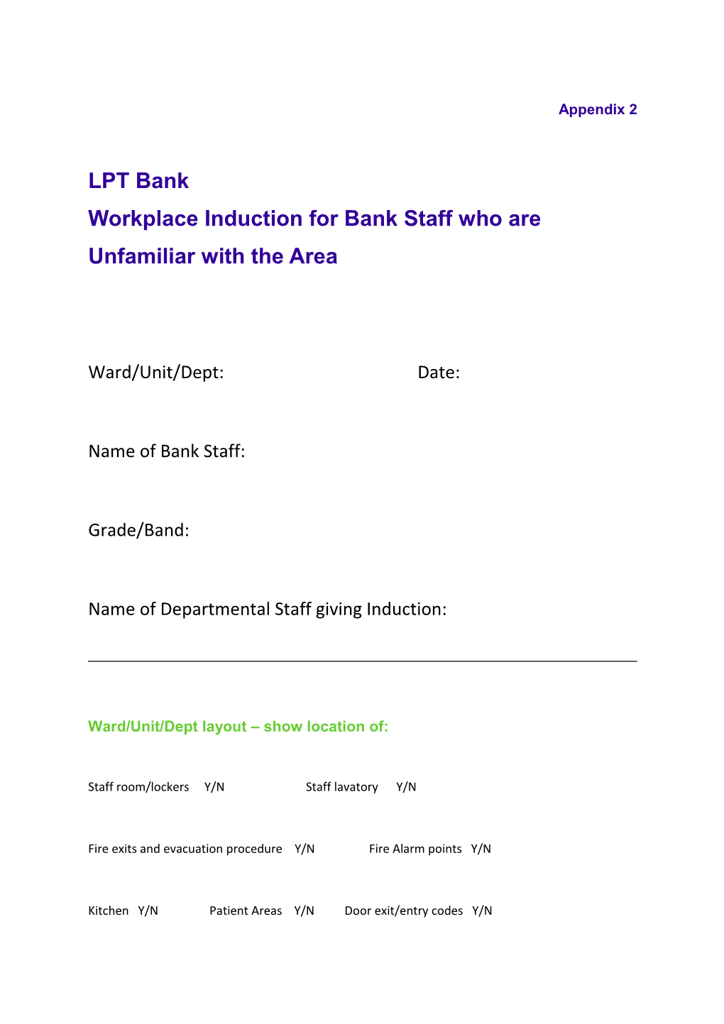 Workplace Induction for Bank Staff Who Are