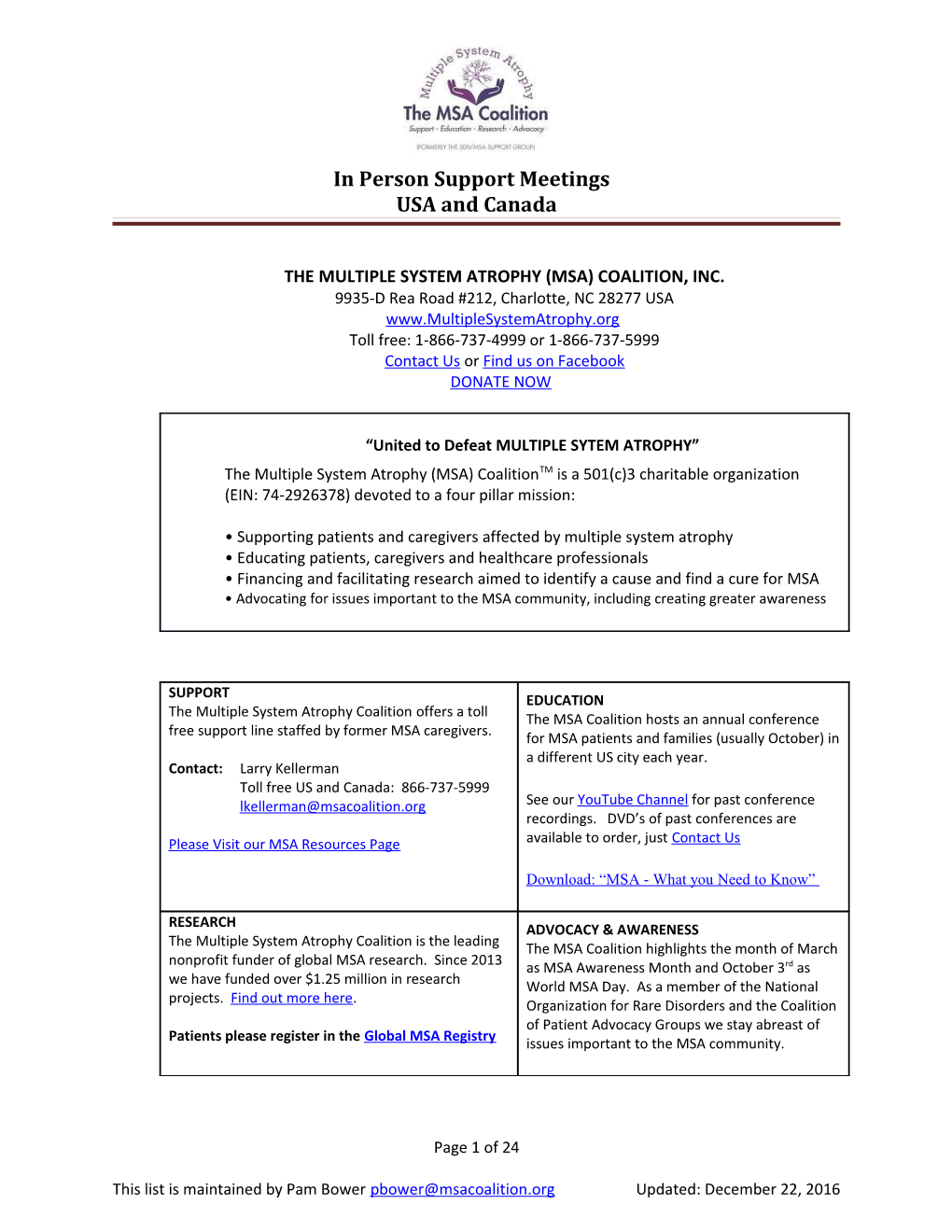 Support Meeting & Phone Support