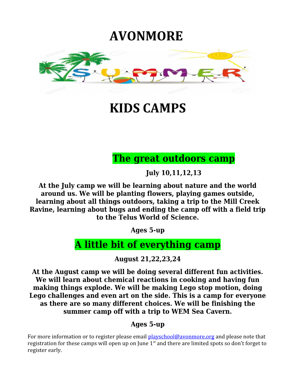 The Great Outdoors Camp