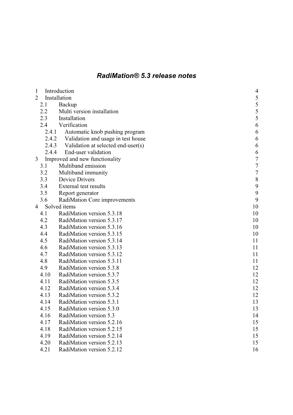 Radimation 5.3 Release Notes