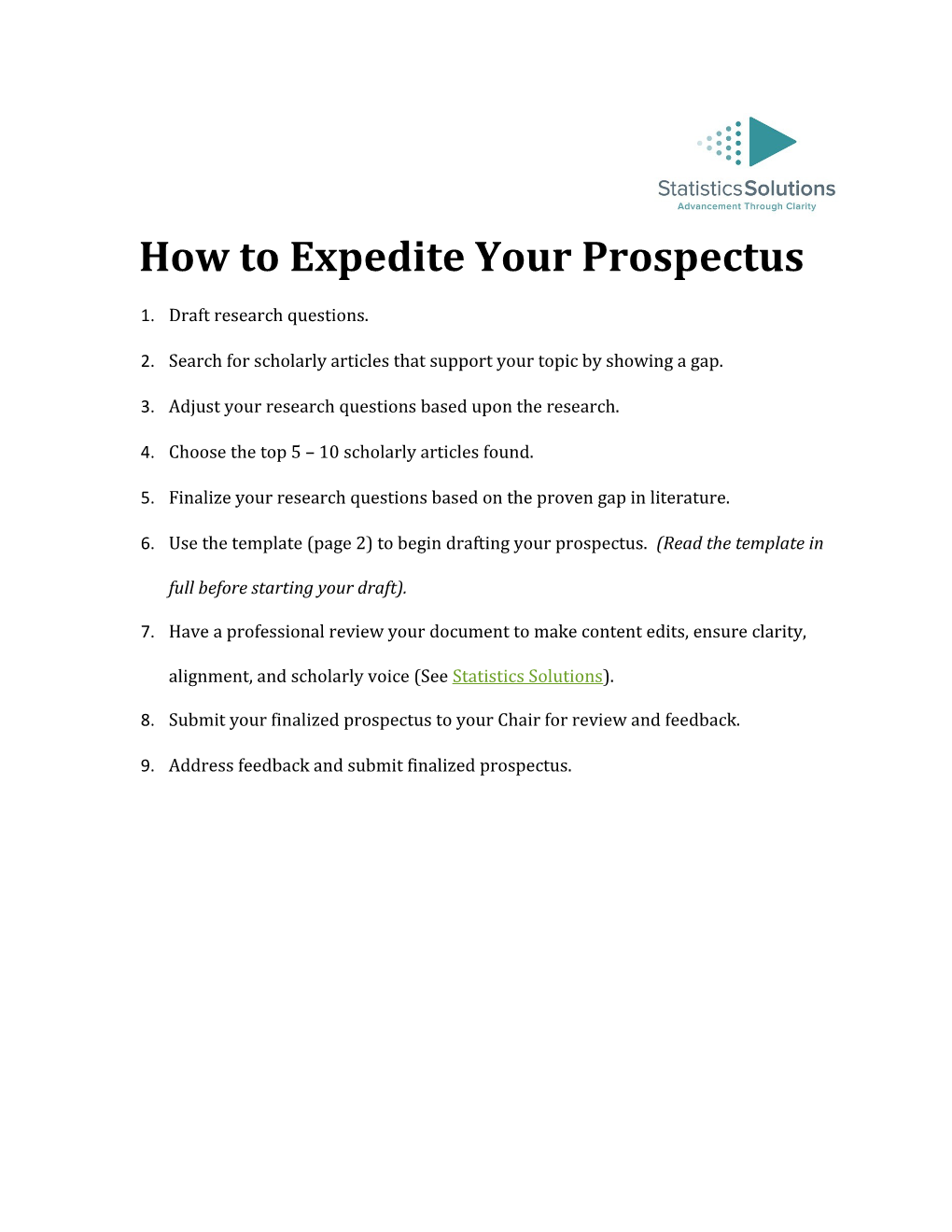How to Expedite Your Prospectus