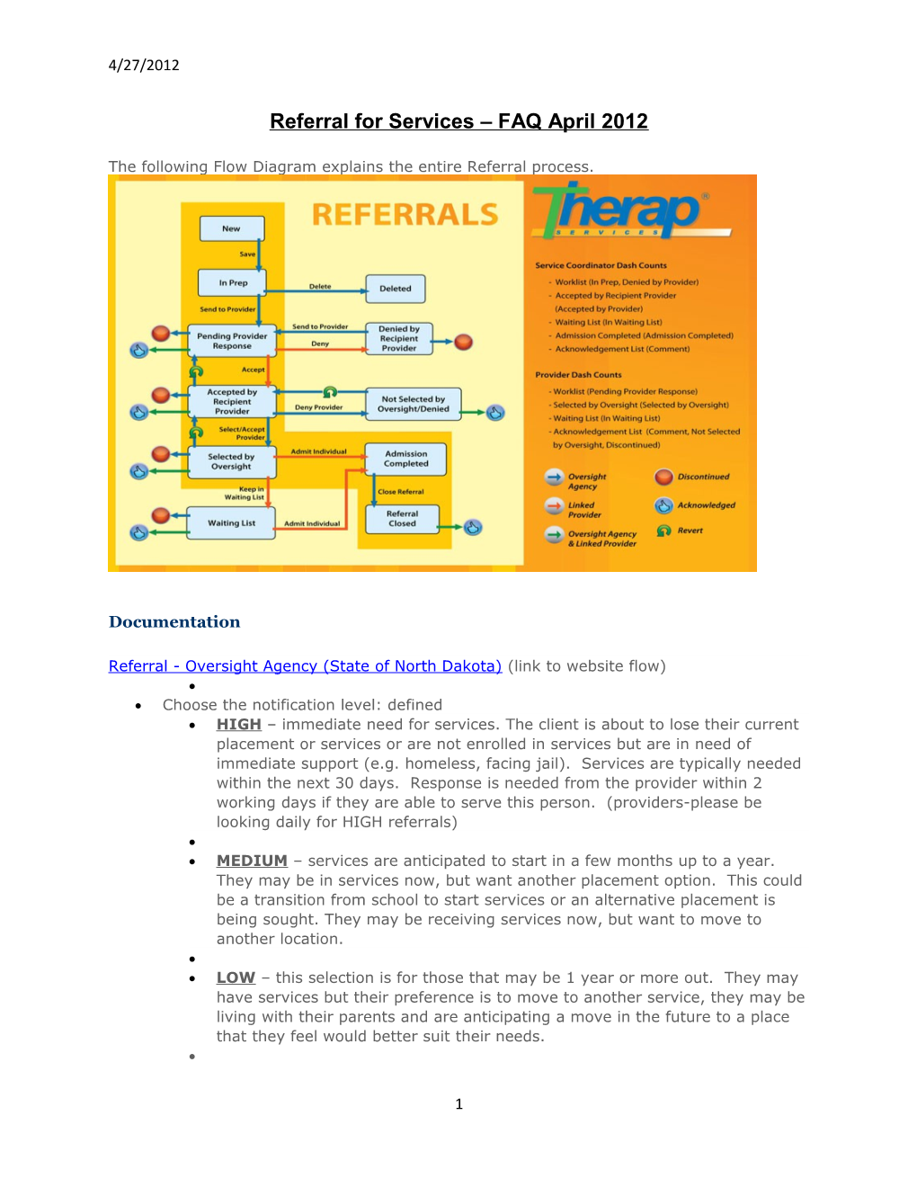 Referral for Services FAQ April 2012