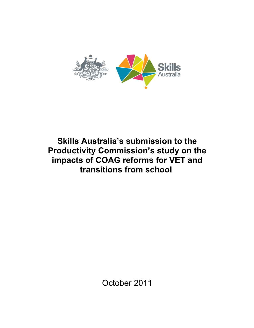 Submission V4 - Skills Australia - Impacts and Benefits of COAG Reforms - Commissioned Study