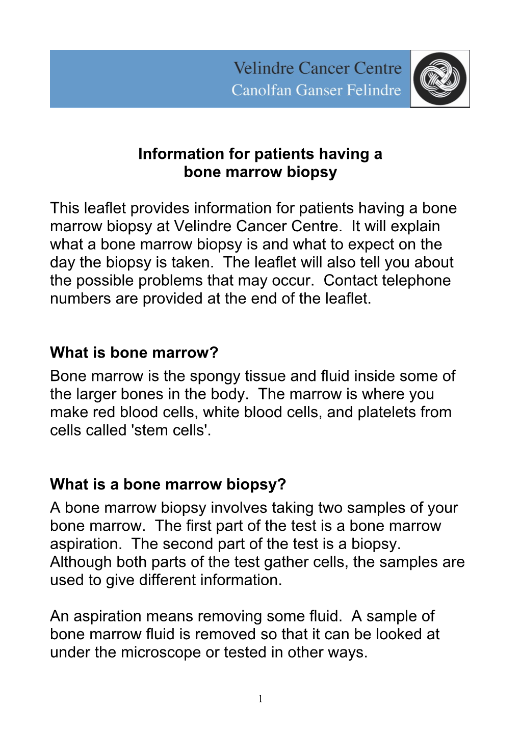 Information for Patients Having A