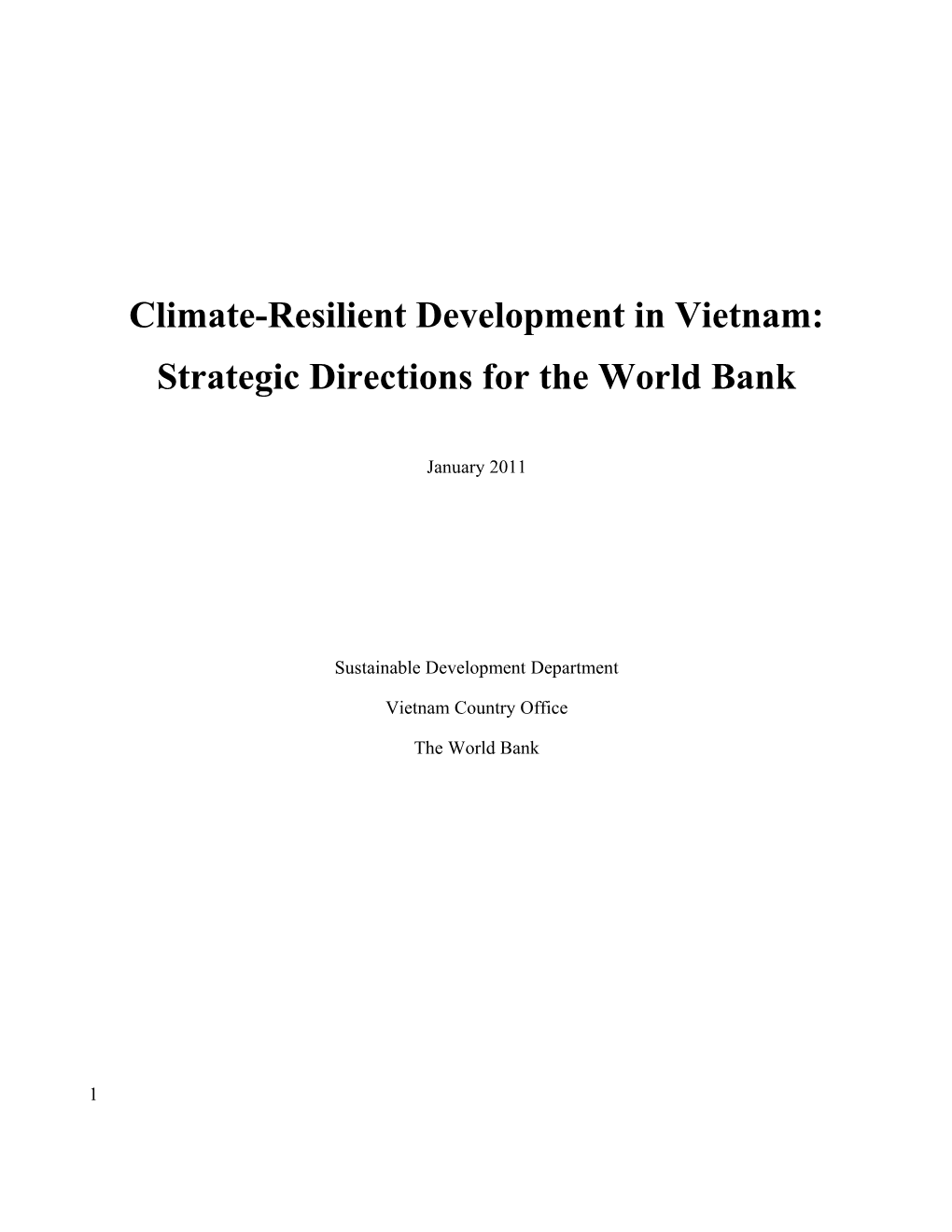 Climate-Resilient Development in Vietnam