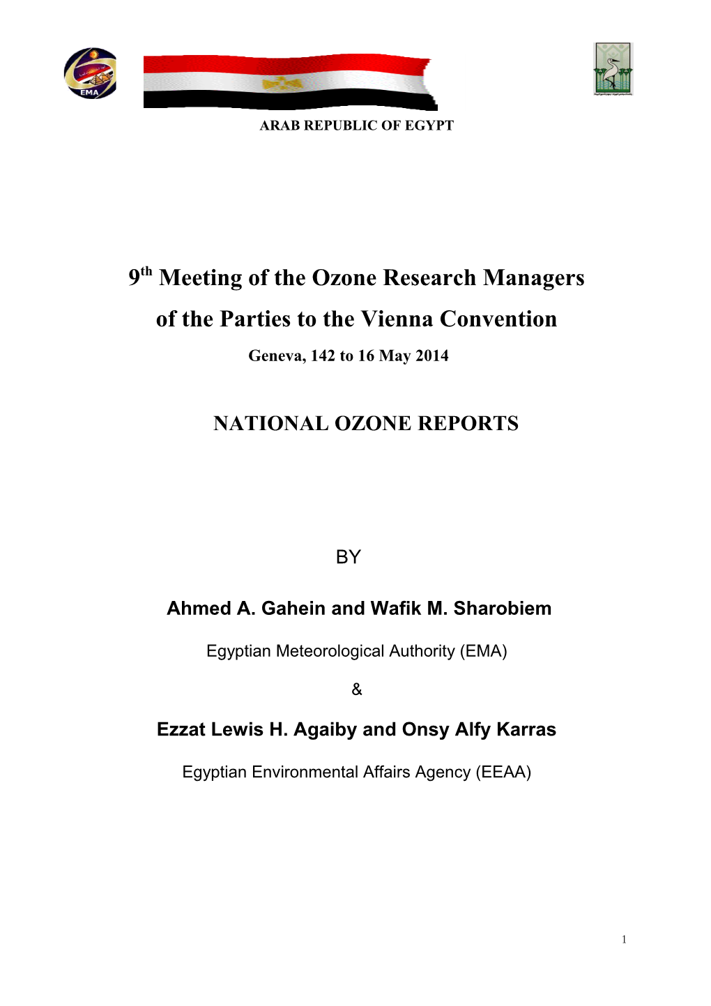 9Thmeeting of the Ozone Research Managers