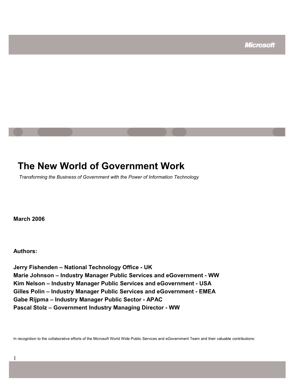 The New World of Government Work