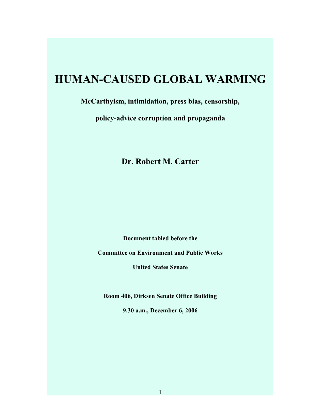 Human-Caused Global Warming