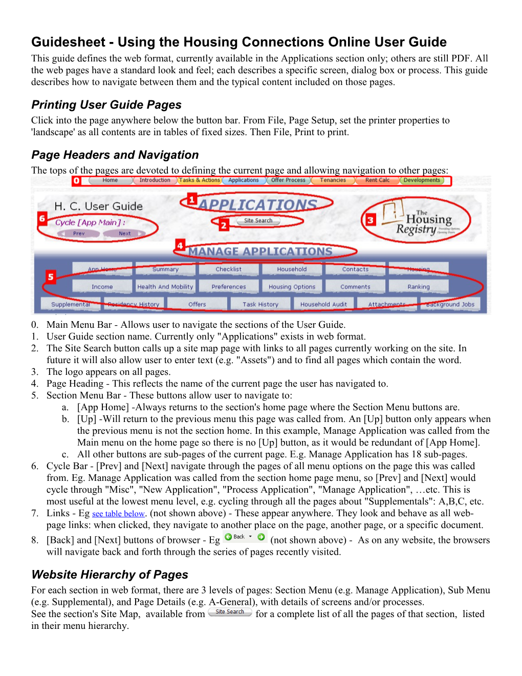 Guidesheet - Using the Housing Connections Online User Guide