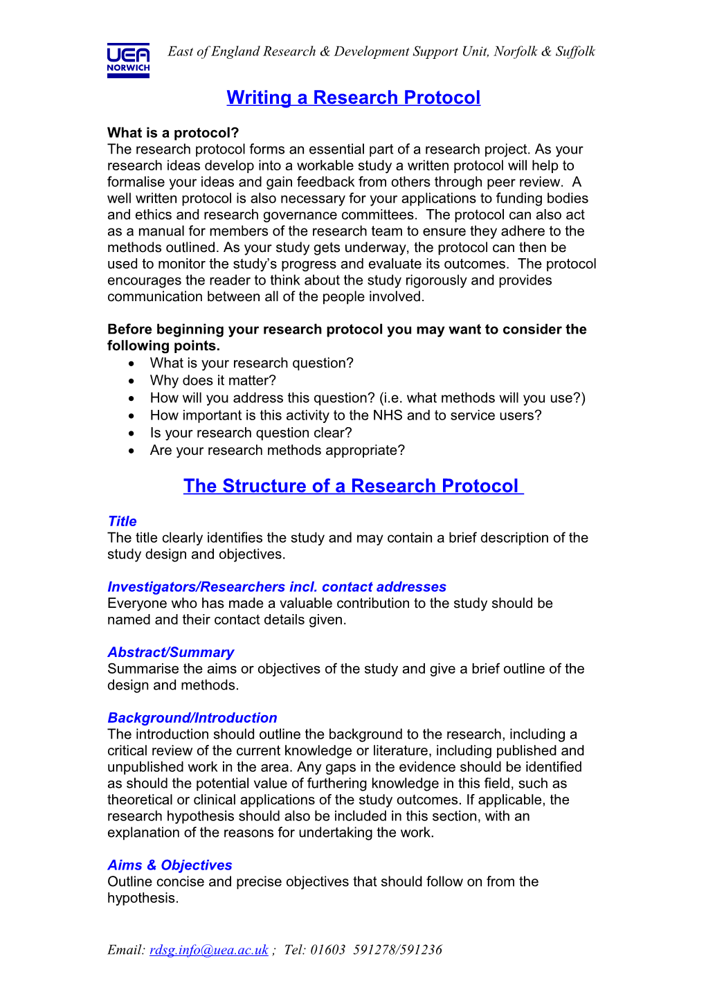 Writing a Research Protocol