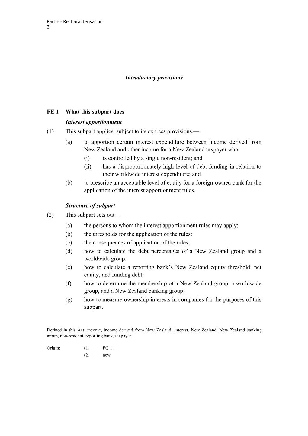 Rewriting the Income Tax Act - Exposure Draft - Part F Legislation 2