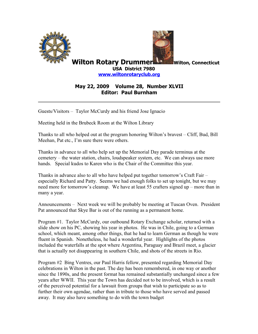 Wilton Rotary Drummer