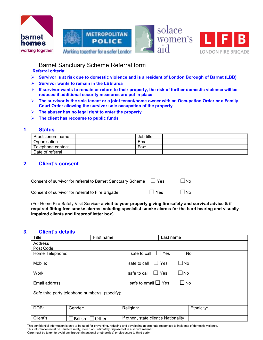 Sanctuary Scheme Referral Form