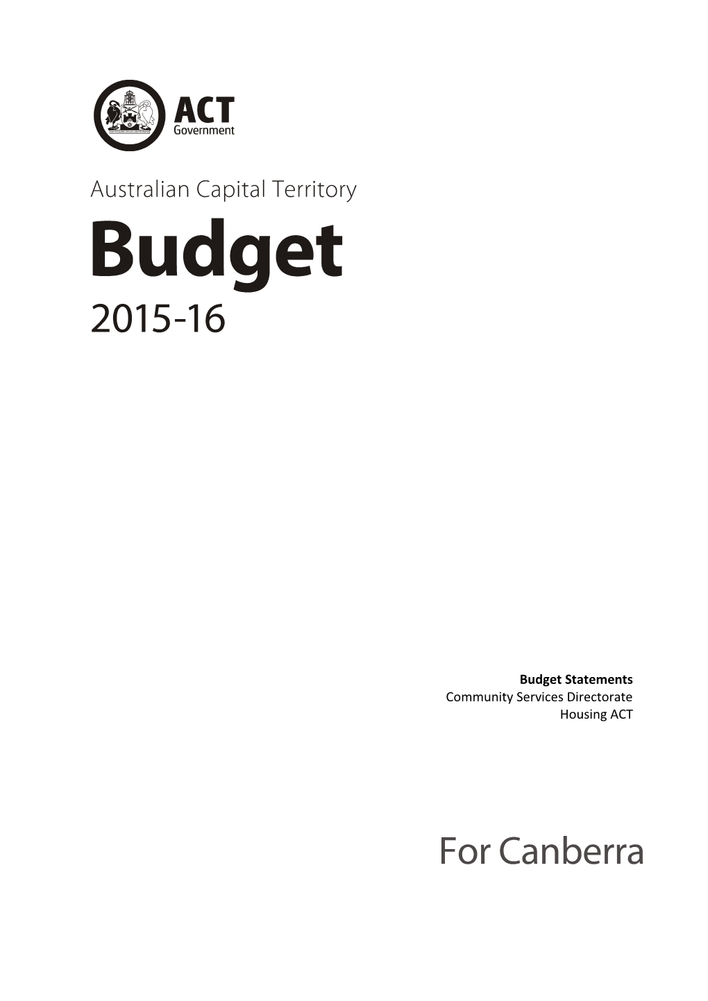 2015-16 Community Service Directorate Budget Statement