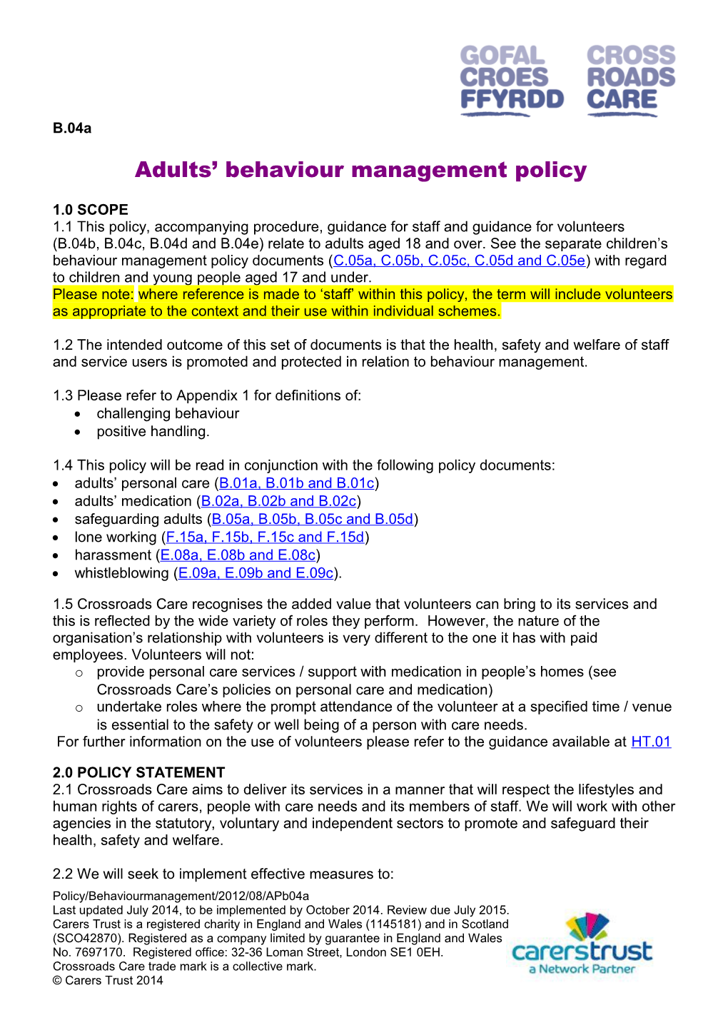 Crossroads Careadults Behaviour Managementpolicy
