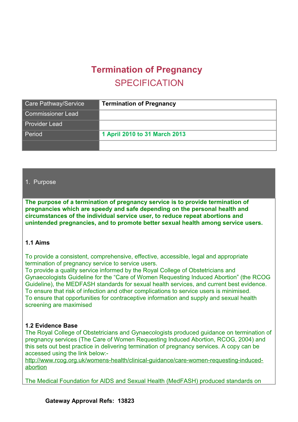 Termination of Pregnancy