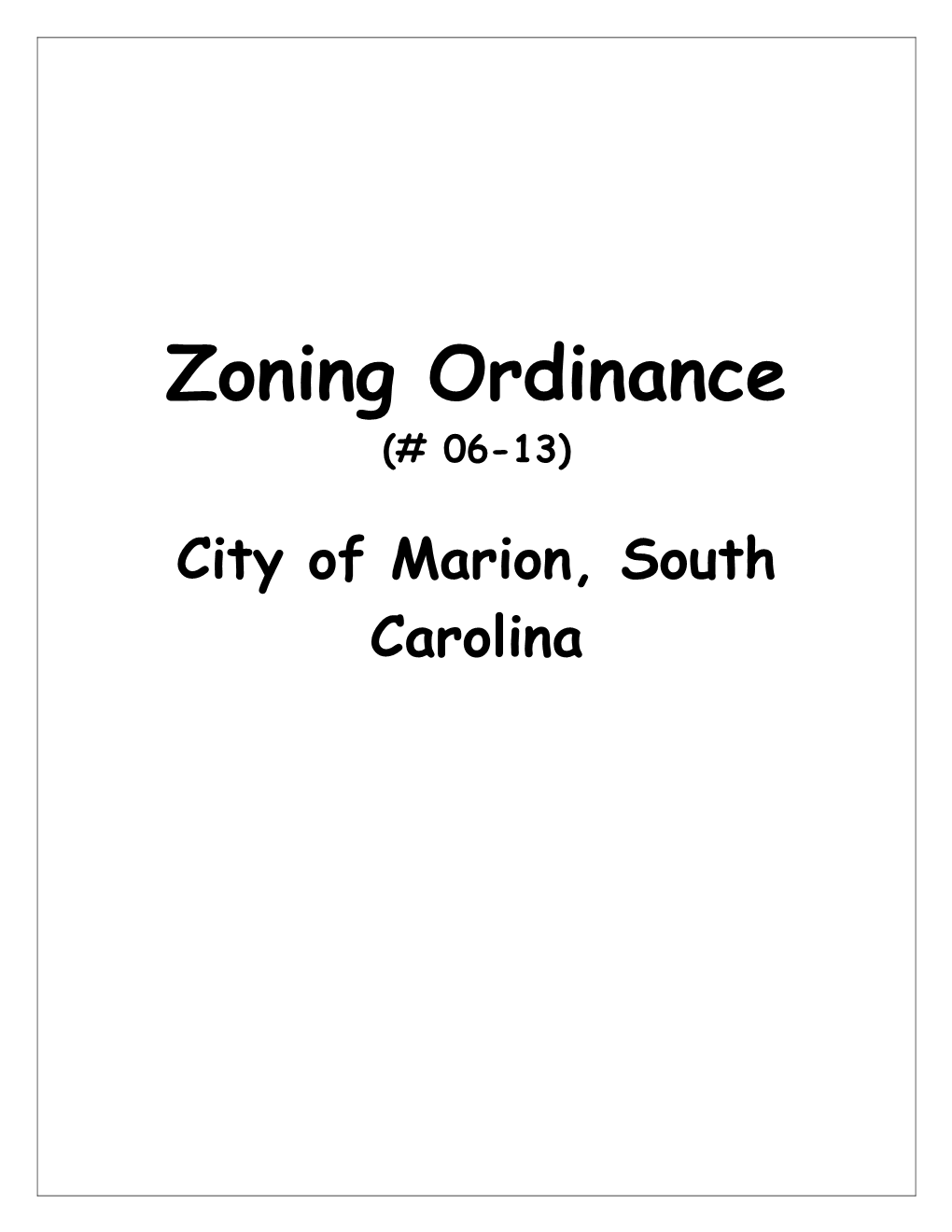 Article I.Establishment of Zoning Districts,Purpose of Districts, and Rules Forthe